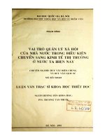 vai trò quản lý xã hội của nhà nước trong điều kiện chuyển sang kinh tế thị trường ở nước ta hiện nay