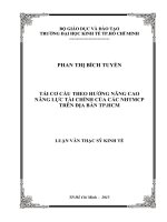 Tái cơ cấu theo hướng nâng cao năng lực tài chính của các NHTMCP trên địa bàn TP HCM luận văn thạc sĩ  kinh tế