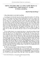 Thông tin khoa học và công nghệ trong sự nghiệp phát triển kinh tế - xã hội ở tỉnh Lâm Đồng