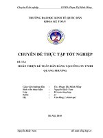 Hoàn thiện kế toán bán hàng tại công ty TNHH Quang Phương