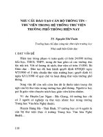 Nhu cầu đào tạo cán bộ Thông tin-Thư viện trong hệ thống thư viện trường phổ thông hiện nay