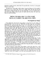 Thông tin khoa học và công nghệ trong sự nghiệp CNH, HĐH nông thôn