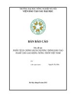 Phân tích chính sách chương trình đào tạo nghề cho lao động nông thôn Việt Nam