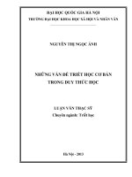 Những vấn đề triết học cơ bản trong duy thức học