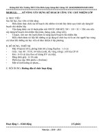 KĨ NĂNG XÂY DỰNG KẾ HOẠCH CÔNG TÁC CHỦ NHIỆM LỚP