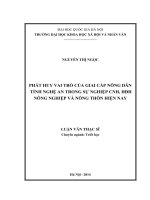 Phát huy vai trò của giai cấp nông dân Nghệ An trong sự nghiệp công nghiệp hóa, hiện đại hóa nông nghiệp và nông thôn hiện nay