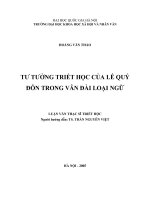 Tư tưởng triết học của Lê Quý Đôn trong Vân Đài Loại Ngữ