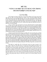 Nâng cao hiệu quả sử dụng vốn trongdoanh nghiệp cảng hà nội