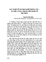 Suy nghĩ về ngành nghề Thông tin-Tư liệu (TTTL) trong nền kinh tế tri thức