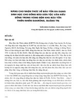 Nâng cao nhận thức về bảo tồn đa dạng sinh học cho đồng bào dân tộc Vân Kiều sống trong vùng đệm khu bảo tồn thiên nhiên Đakrông, Quảng Trị