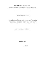 Vấn đề tha hóa lao động trong tác phẩm Bản thảo kinh tế - triết học năm 1844