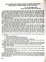 Quan điểm đối chiếu hành vi ngôn ngữ theo dụng học và dụng học giao văn hóa