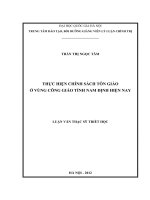 Thực hiện chính sách tôn giáo ở vùng Công giáo tỉnh Nam Định hiện nay