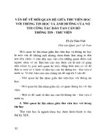 Vấn đề mối quan hệ giữa Thư viện học với Thông tin học và ảnh hưởng của nó tới công tác đào tạo cán bộ Thông tin-Thư viện