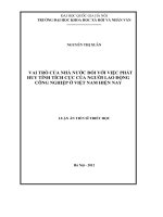 Vai trò của Nhà nước đối với việc phát huy tính tích cực của người lao động công nghiệp ở Việt Nam hiện nay