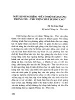 Mấy kinh nghiệm  để có một bài giảng Thông tin-Thư viện chất lượng cao