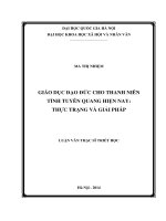 Giáo dục đạo đức cho thanh niên tỉnh Tuyên Quang hiện nay