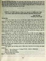 Những cải tiến trong công tác quản lý điểm học tập của học sinh trường phổ thông chuyên ngoại ngữ