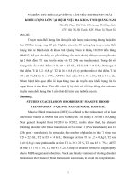 Nghiên cứu rối loạn đông cầm máu do truyền máu khối lượng lớn tại Bệnh viện Đa khoa tỉnh Quảng Nam