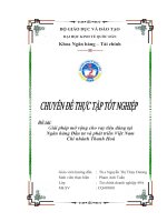 Giải pháp mở rộng cho vay tiêu dùng tại Ngân hàng Đầu tư và phát triển Việt Nam  Chi nhánh Thanh Hoá