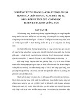 Nghiên cứu tình trạng hạ Cholesterol máu ở bệnh nhân chấn thương nặng điều trị tại khoa Hồi sức tích cực- Chống độc BVĐK Quảng Nam