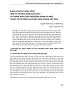 QUAN HỆ GIỮA THANH TOÁN  TRÊN THỊ TRƯỜNG ĐIỆN GIAO NGAY   VÀ THANH TOÁN THEO HỢP ĐỒNG DẠNG SAI KHÁC   TRONG THỊ TRƯỜNG PHÁT ĐIỆN CẠNH TRANH VIỆT NAM