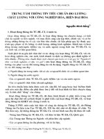 Trung tâm thông tin tiêu chuẩn - đo lường - chất lượng với công nghiệp hóa hiện đại hóa