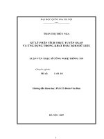 Xử lý phân tích trực tuyến OLAP và ứng dụng trong khai thác kho dữ liệu