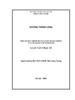 Một số quy trình huấn luyện mạng nơron và ứng dụng xấp xỉ hàm số