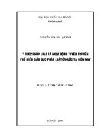 Ý thức pháp luật và hoạt động tuyên truyền phổ biến giáo dục pháp luật ở nước ta hiện nay