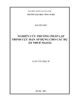Nghiên cứu phương pháp lập trình cực hạn áp dụng cho các dự án thuê ngoài