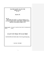 Đổi mới tổ chức và hoạt động của Uỷ ban nhân dân tỉnh Thừa Thiên Huế trong giai đoạn hiện nay