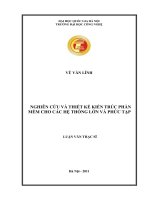 Nghiên cứu và thiết kế kiến trúc phần mềm cho các hệ thống lớn và phức tạp