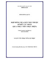 Hợp đồng mua bán nhà thuộc sở hữu tư nhân (Qua thực tiễn thực hiện)