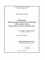 ứng dụng phương pháp tính toán tiến hóa để giải bài toán lập lịch gia công chi tiết máy