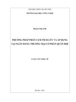 Phương pháp phân cụm tích lũy và áp dụng tại Ngân hàng Thương mại cổ phần Quân đội