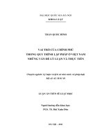 Vai trò của chính phủ trong quy trình lập pháp ở Việt Nam những vấn đề lý luận và thực tiễn