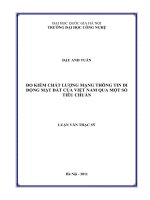 Đo kiểm chất lượng mạng thông tin di động mặt đất của Việt Nam qua một số tiêu chuẩn