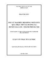 Bầu cử đại biểu hội đồng nhân dân qua thực tiễn xã Dương Xá huyện Gia Lâm-thành phố Hà Nội