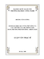 Đánh giá hiệu quả vùng phủ sóng và các chỉ tiêu của hệ thống GSM bằng phương pháp đo sóng - Drive Test