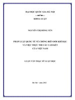Pháp luật quốc tế về chống biến đổi khí hậu và việc thực hiện các cam kết của Việt Nam