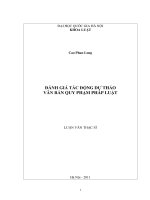 Đánh giá tác động dự thảo văn bản quy phạm pháp luật