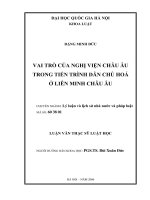 Vai trò của nghị viện Châu Âu trong tiến trình dân chủ hóa ở Liên minh châu Âu