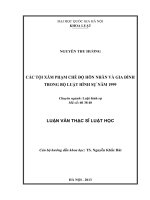 Các tội xâm phạm chế độ hôn nhân và gia đình trong Bộ luật hình sự năm 1999