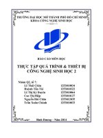 BÁO CÁO MÔN HỌC: Thực tập quá trình  thiết bị công nghệ Sinh học 2