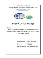Thực trạng và giải pháp hoàn thiện quản lý chất lượng sản phẩm tại Công ty TNHH Phú Đạt Hòa Bình