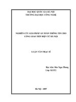 Nghiên cứu giải pháp an toàn thông tin cho cổng giao tiếp điện tử Hà Nội