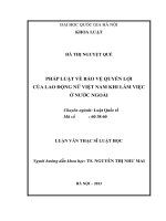 Pháp luật về bảo vệ quyền lợi của lao động nữ Việt Nam khi làm việc ở nước ngoài