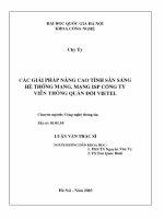 Các giải pháp nâng cao tính sẵn sàng hệ thống mạng, mạng ISP công ty viễn thông quân đội VIETEL