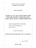 Nghiên cứu kỹ thuật điều khiển thâm nhập môi trường và hiệu quả năng lượng trong mạng cảm biến không dây